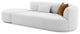 Fickle Grey Velvet 2-Piece Chaise Modular RAF Sofa - Grey