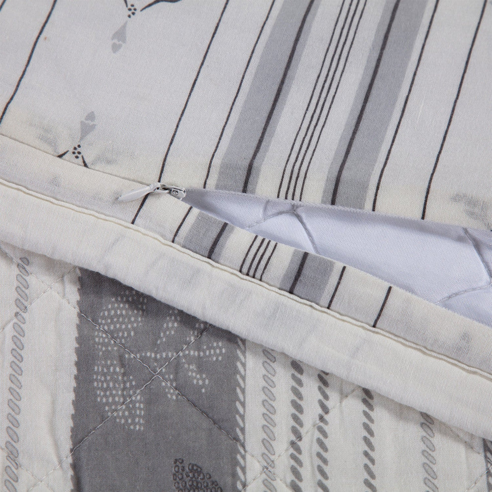 Patchwork Prairie Reversible Quilt Set, 3 Piece, Full/Queen