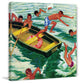 "Rowboat Diving" Painting Print on Canvas by Mead Schaeffer