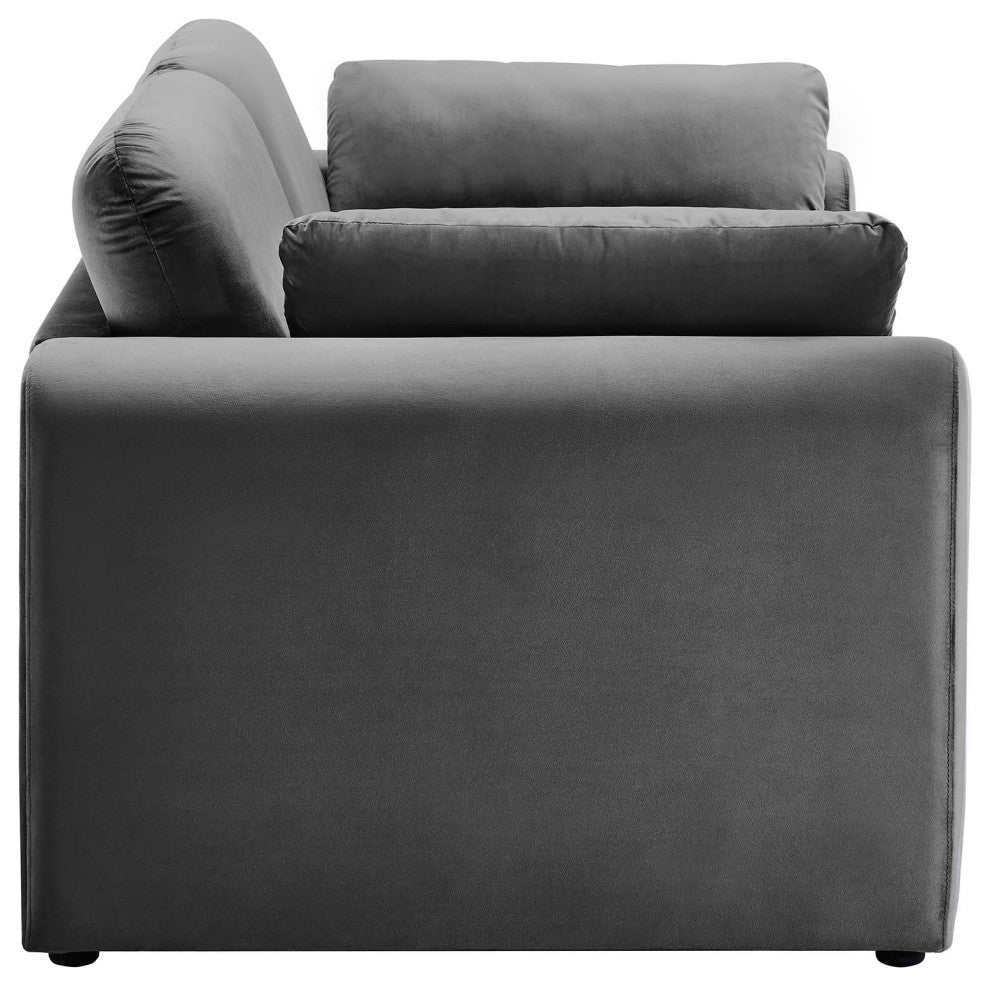 Waverly Performance Velvet Sofa, Gray