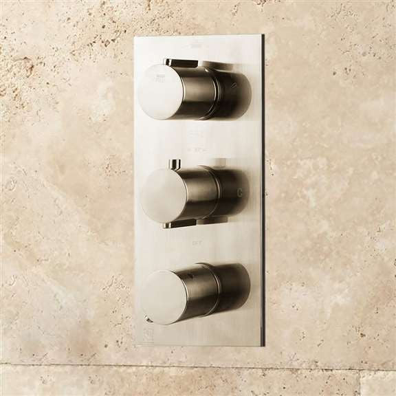 Fontana Wall Mounted Dual Round Shower Heads, Handshower Triple Handle
