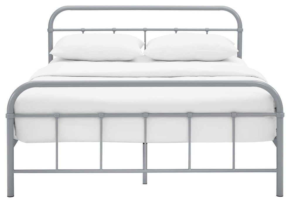 Gray Maisie Queen Stainless Steel Bed Frame