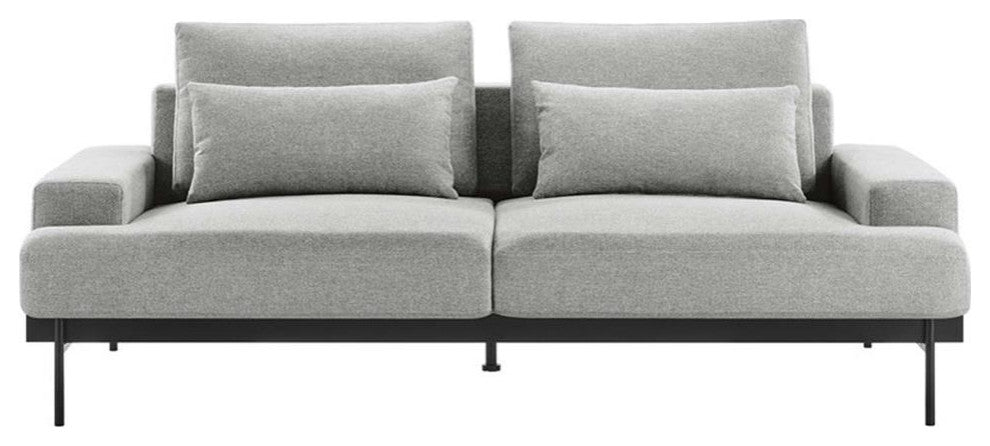 Modway Proximity Upholstered Polyester Fabric Sofa in Light Gray