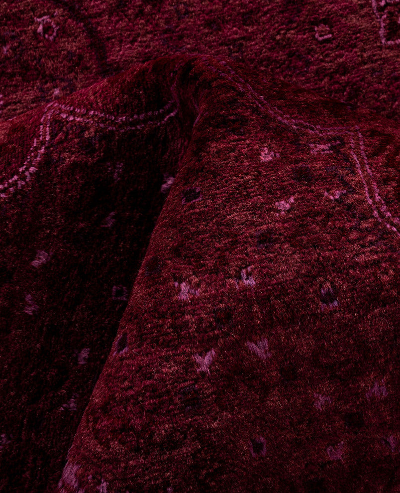 Overdyed One-of-a-Kind Hand-Knotted Area Rug Pink, 6' 1" x 9' 4"