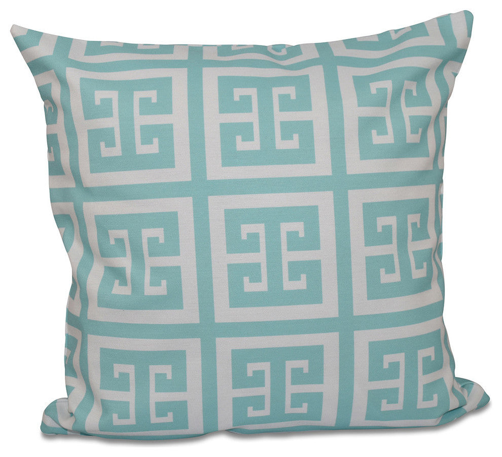 Geometric Decorative Pillow, Ocean, 26"x26"
