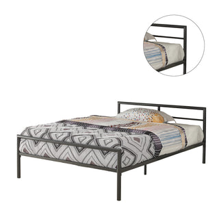 Metal Full Bed with Sleek Lines, Gunmetal
