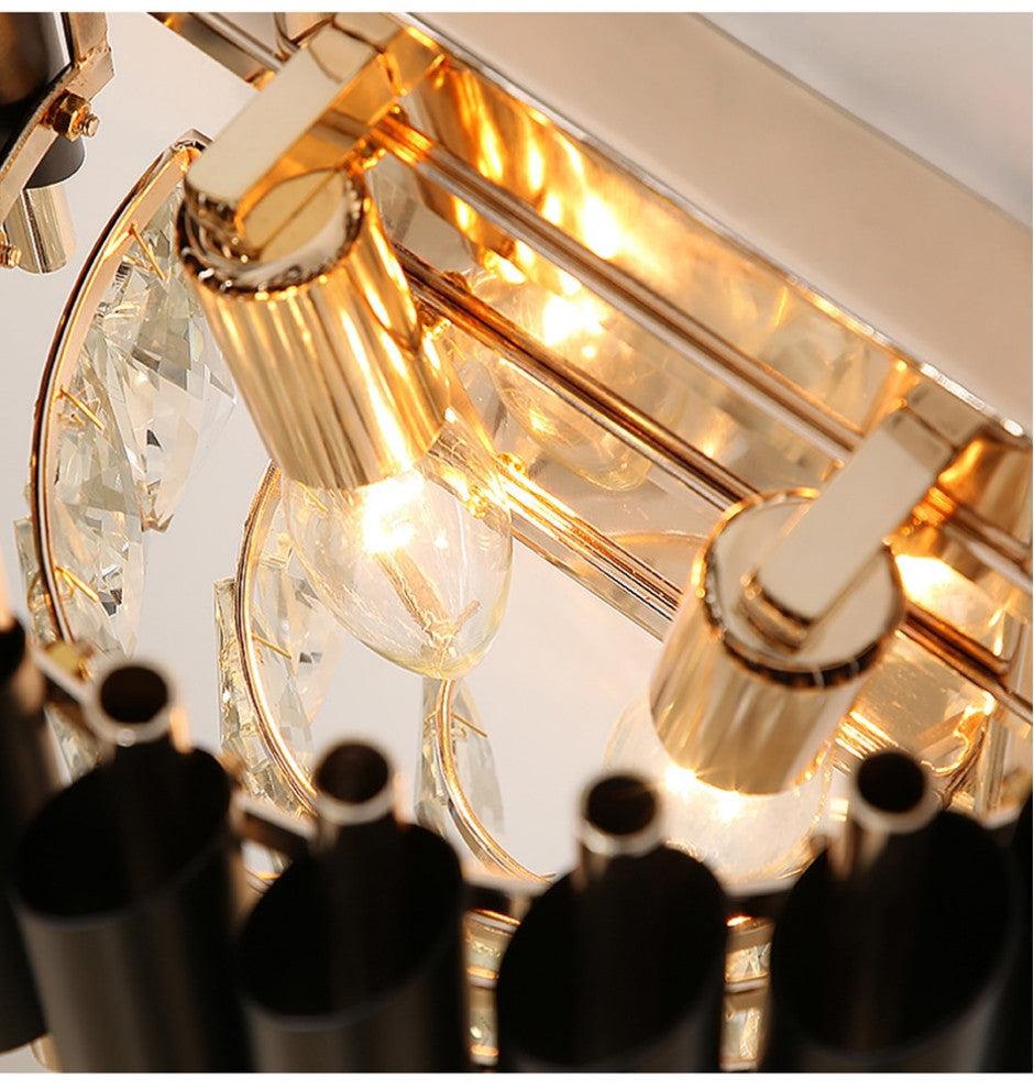 Luceyran | Modern Black LED Crystal Wall Lamp