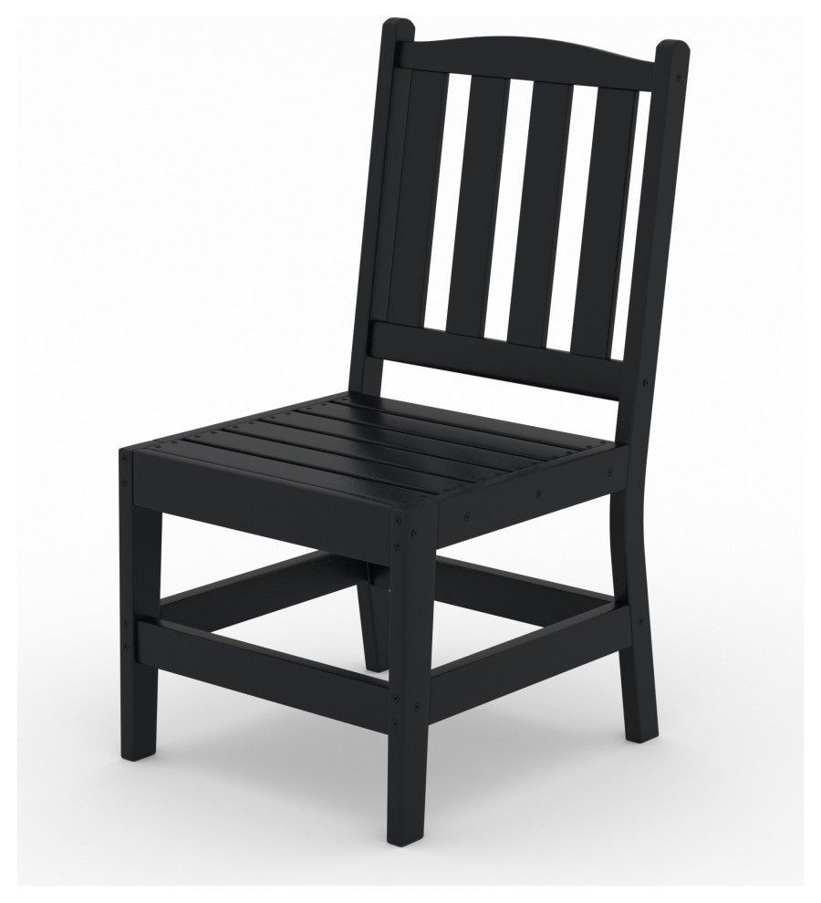 LuXeo Tuscany HDPE Dining Set, Black, 6-Piece