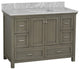 Paige 48" Bathroom Vanity, Weathered Gray, Carrara Marble
