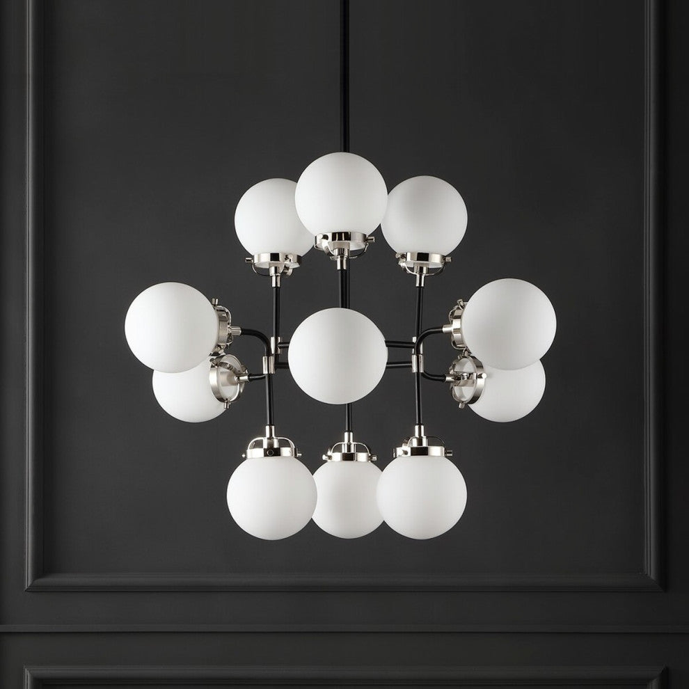 Safavieh Couture Cullen White Glass Chandelier Black