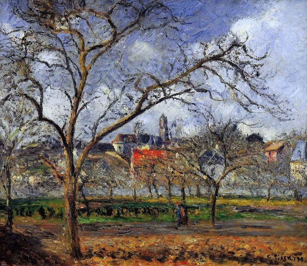 Camille Pissarro On Orchard in Pontoise in Winter Wall Decal Print