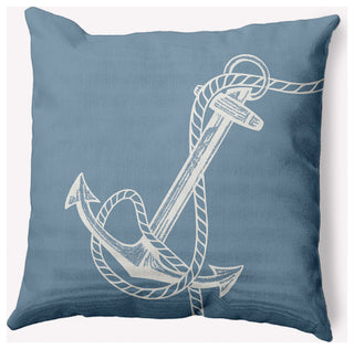 20x20" Anchored Nautical Decorative Indoor Pillow, Dusty Smoke