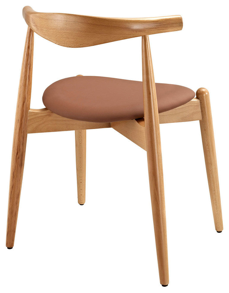 Modern Contemporary Kitchen Wood Dining Side Chairs Set of 4 Natural Tan