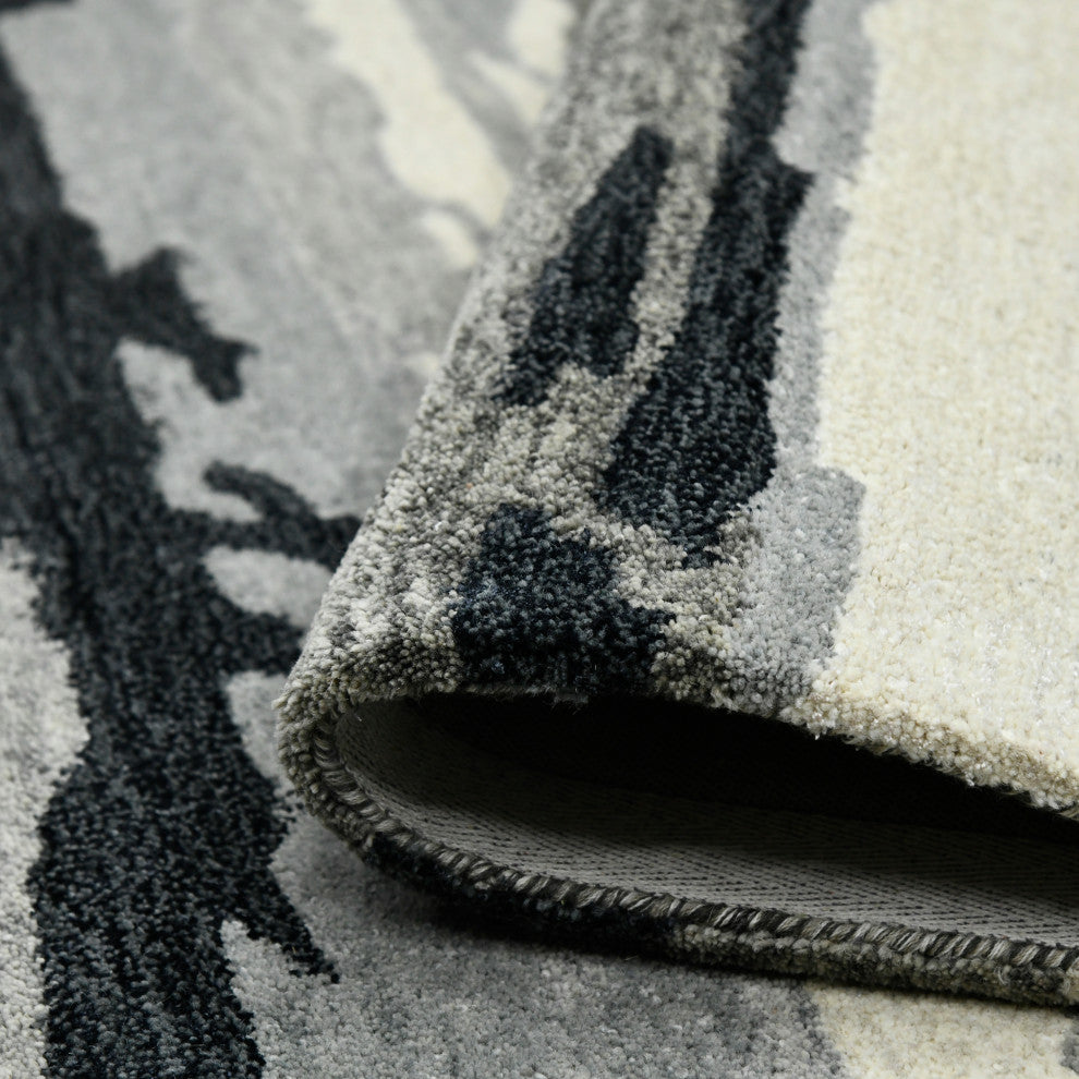 Abstract Gunter Area Rug, Dark Gray, 2' x 3', Abstract