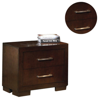 Wood Nightstand with 2 Drawers, Cappuccino