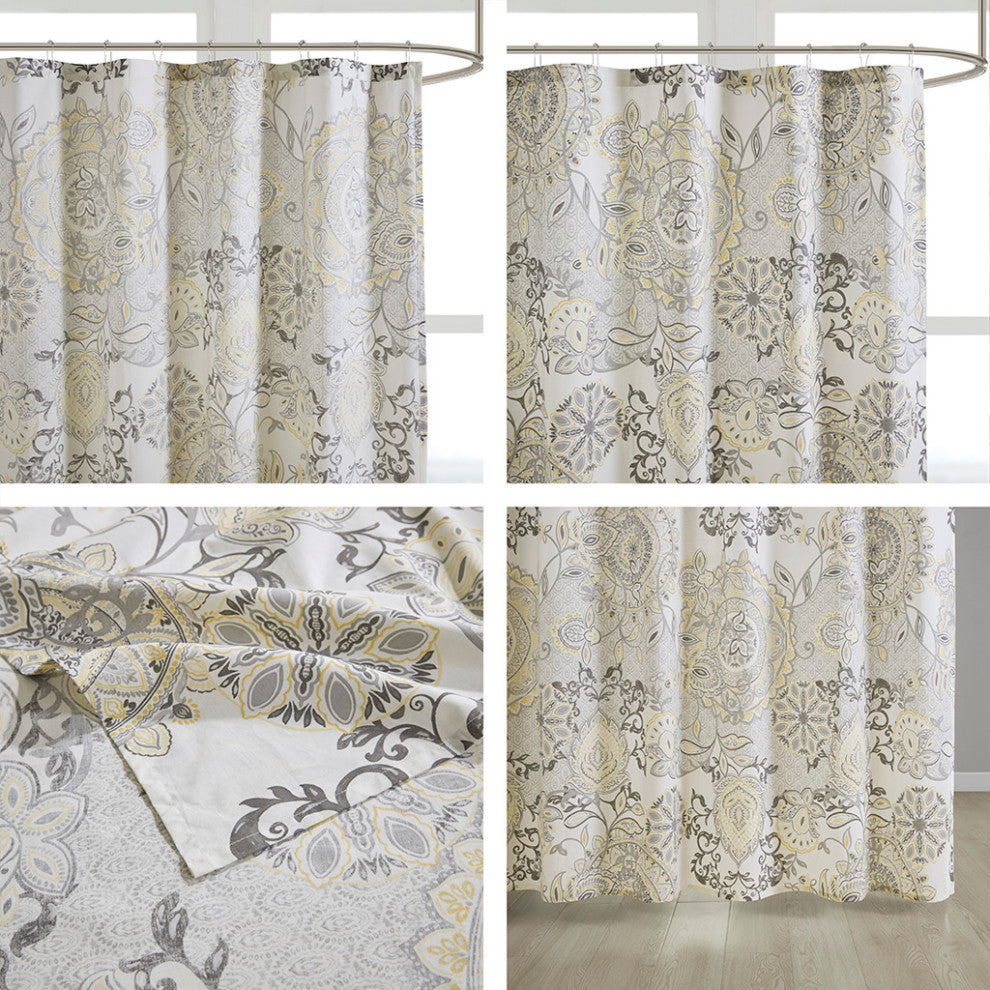 Madison Park Isla Medallion Traditional Cotton Shower Curtain