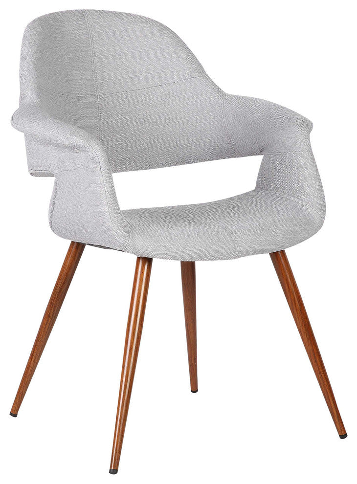 Holloway Dining Chair, Walnut Finish and Gray Fabric