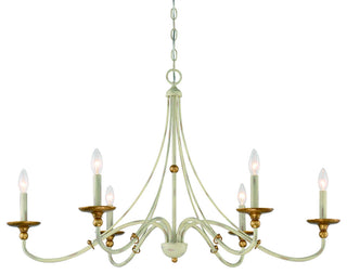 Minka Lavery Westchester County 6 Light Chandelier, Farm House White/Gilded Gold