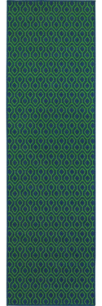 Oriental Weavers Meridian Navy/Green Geometric Indoor/Outdoor Rug 8'6"X13'