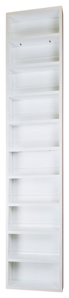 Citrus On the Wall Spice Rack 69"h x 14"w x 4.5"d, White Enamel