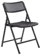 4 Pack Folding Chair, Oversized Polypropylene Seat & Ventilated Backrest, Black