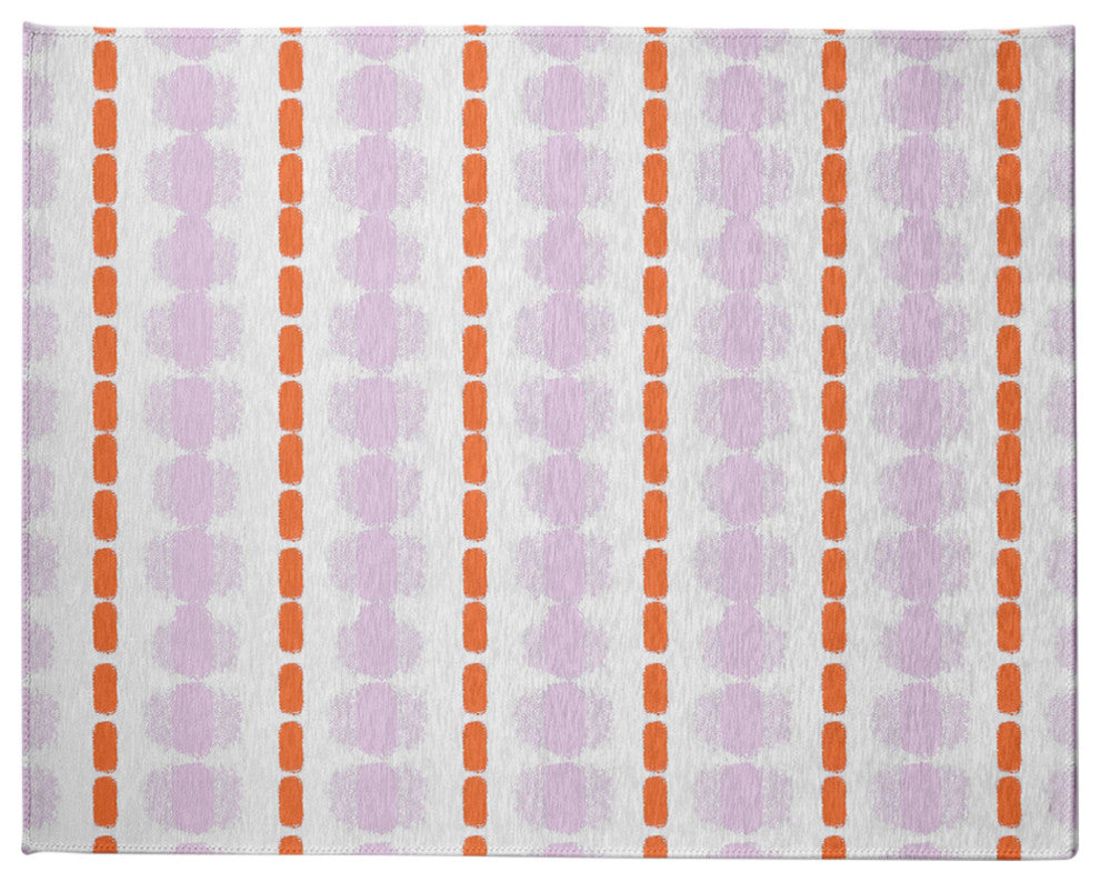 Watercolor Stripe Spring Chenille Rug, Purple-Orange, 8'x10'
