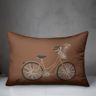 Brown Bike 14x20 Spun Poly Pillow