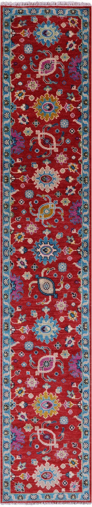 2' 7" X 14' 2" Runner Turkish Oushak Handmade Wool Rug - Q15925