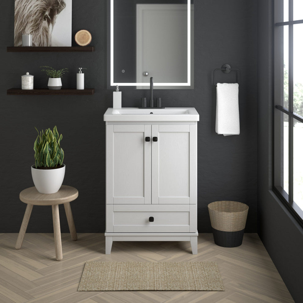 Rectangular Frameless Dimmable Anti-Fog Wall Mounted LED Bathroom Vanity Mirror, 24"x 36"