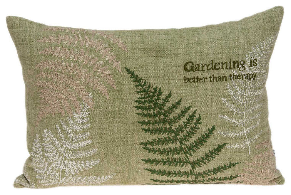 20" X 6" X 14" Tropical Green Pillow Cover With Poly Insert