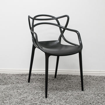 Mod Made Modern Plastic Loop Dining Chair, Set of 2, Black
