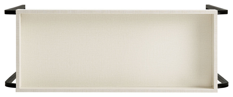 Yazzy 33.25" Rectangle Wood Console Table With Raised Edges, Cream Weave