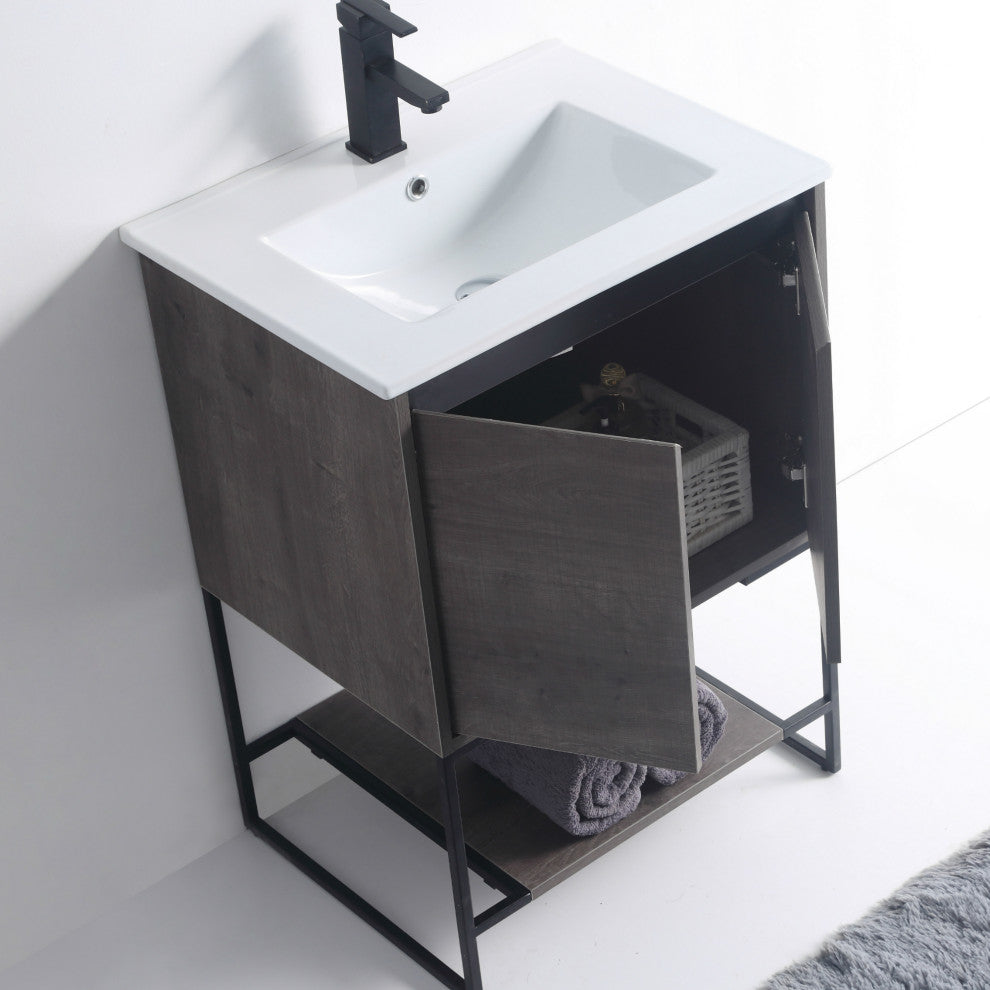 Urbania Vanity Set, Gray, 24", Single Sink
