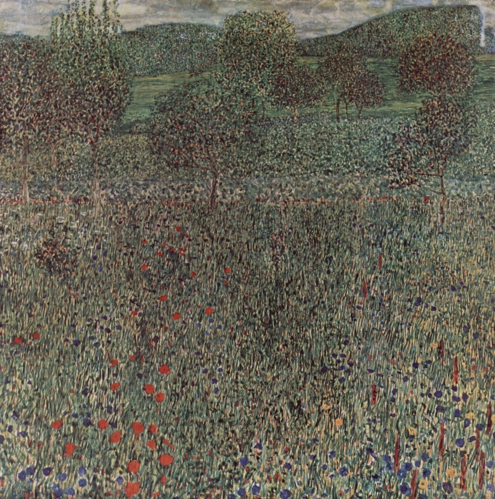 Gustav Klimt Blooming Field, Gallery Wrapped Canvas Print, 20"x20"