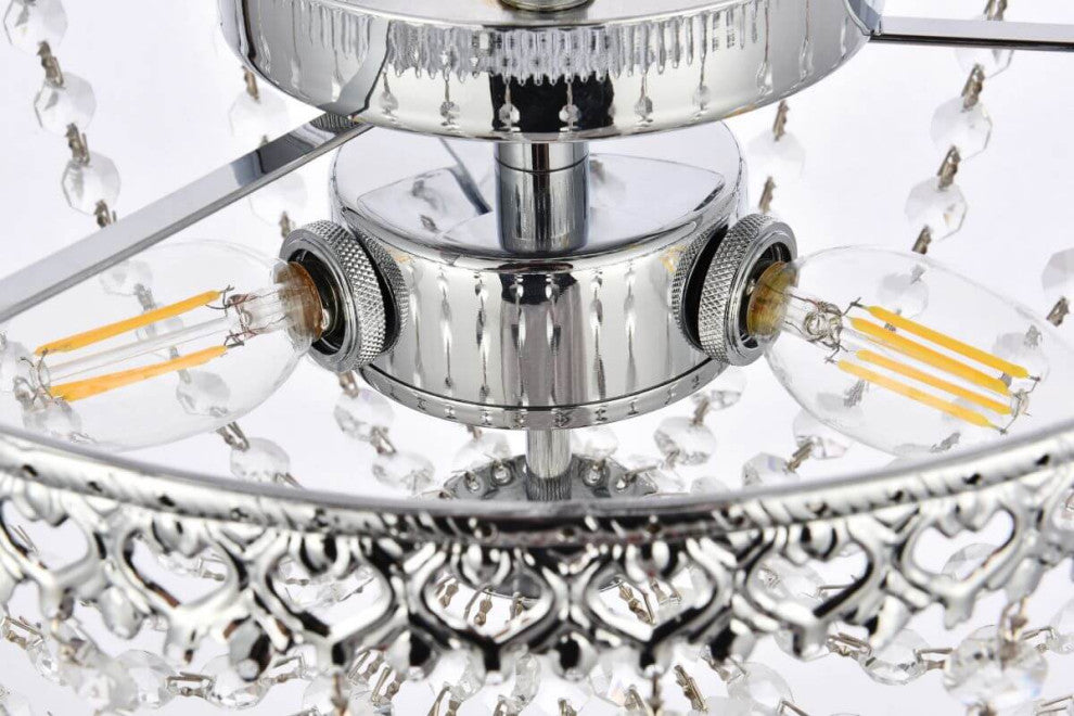 3 Light 12" Chrome Crystal Flush Mount