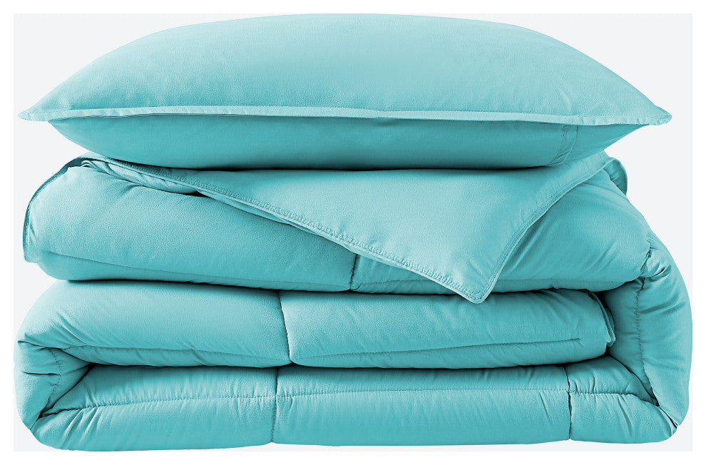 Bare Home Down Alternative Comforter Set, Aqua, Twin/Twin Xl
