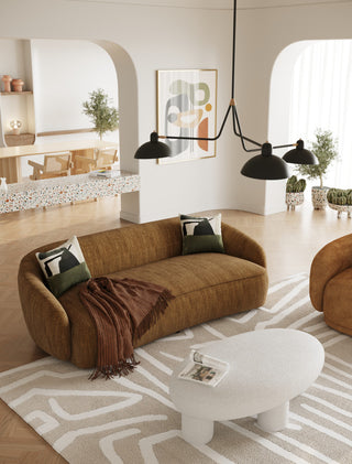 Modrest Gaynes Modern Off-White Fabric Bench