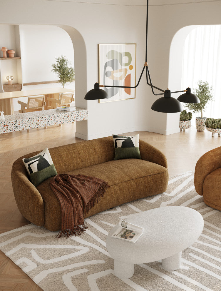 Modrest Gaynes Modern Off-White Fabric Bench