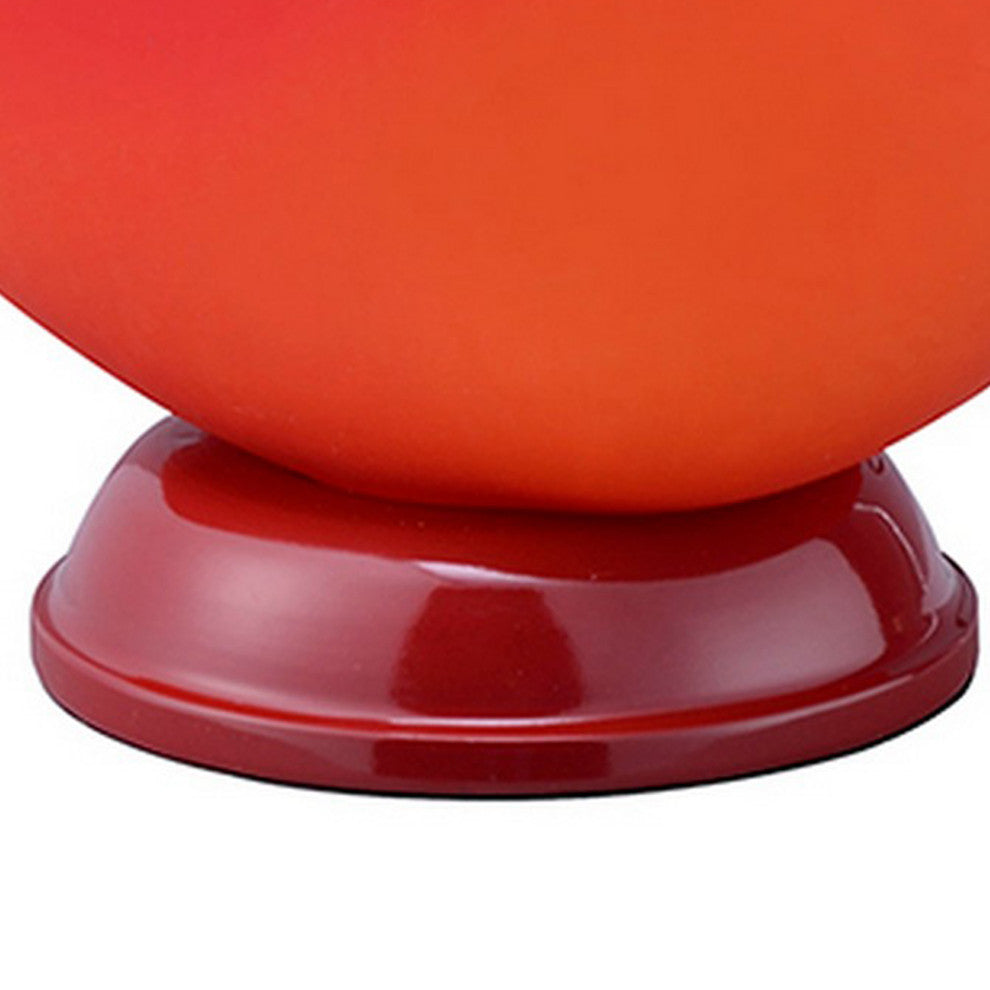 Benzara BM240309 Table Lamp With Heart Shaped Glass Shade, Red