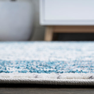 Boho Cottage Medallion Runner Rug, Blue/White, 2x10