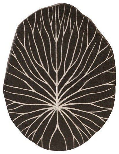 Rivulet Wall Tile, Chamcha Wood, Silver Leaf on Black