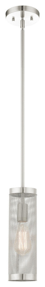 Livex Lighting Industro 1 Light Brushed Nickel Mini Pendant