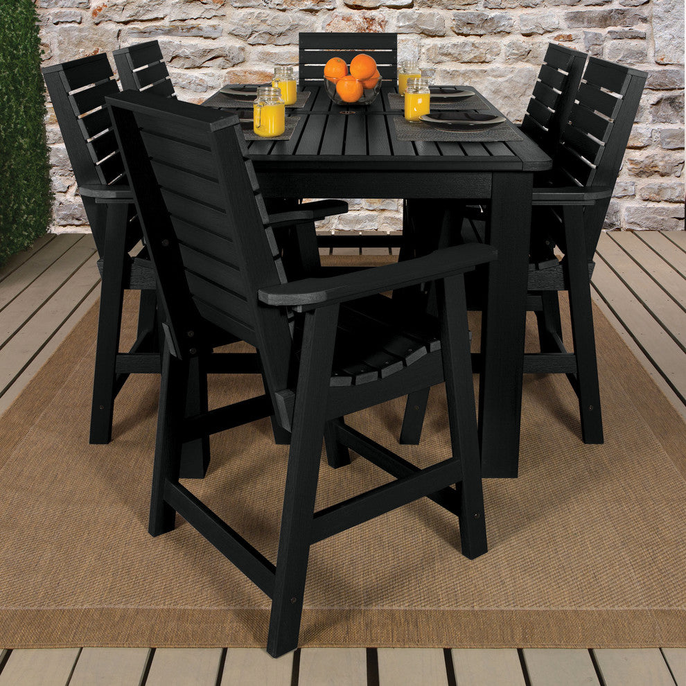 Weatherly 7-Piece Rectangle Counter-Height Dining Set, Black