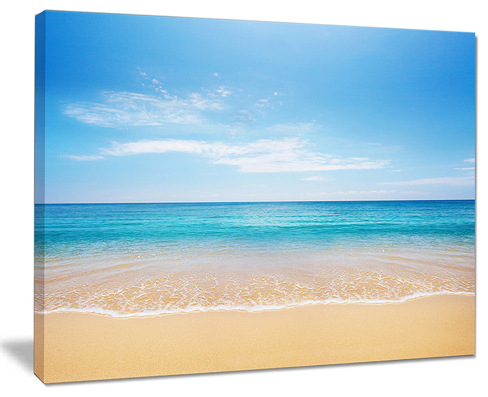 "Calm Blue Sea and Sky" Seashore Photography Canvas Print, 40"x30"