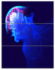 Blue Jellyfish in Ocean, Animal Triptych Canvas Art Print, 28x36, 3 Panels