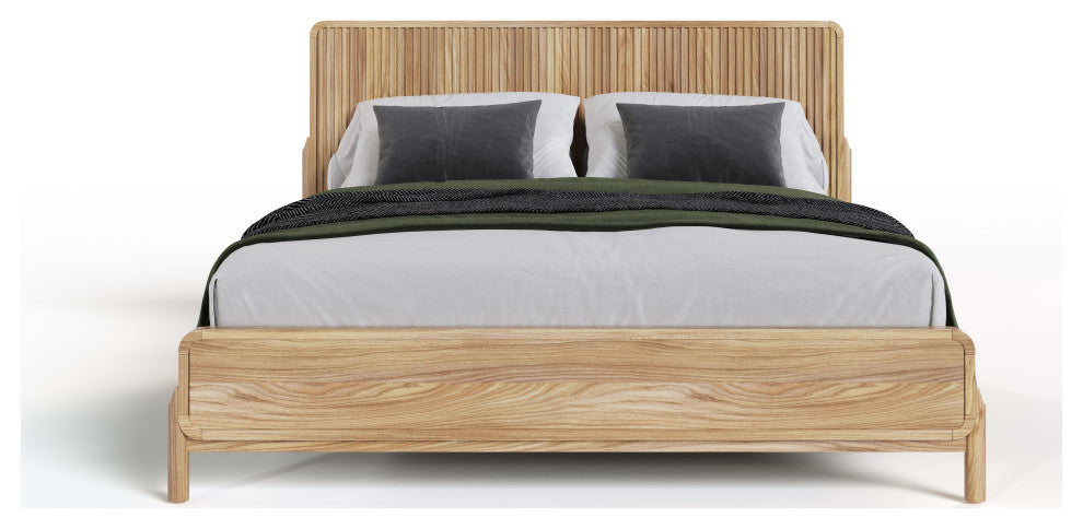 Modrest Mikala Modern Natural Oak Bed, Queen