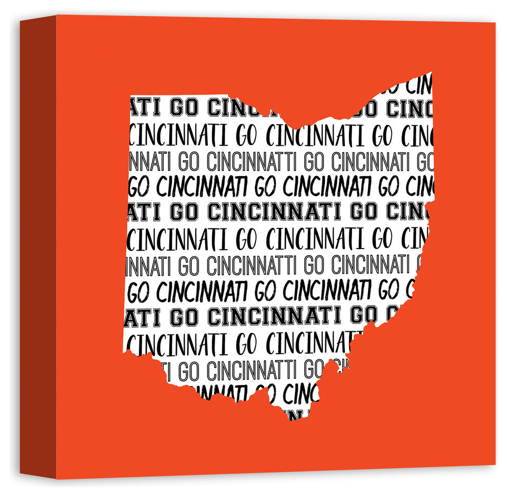 Orange Ohio Go Team 16x16 Canvas Wall Art