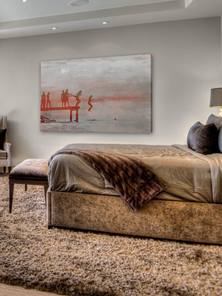 "Jump In Lake" Fine Art Canvas Print, 18"x12"