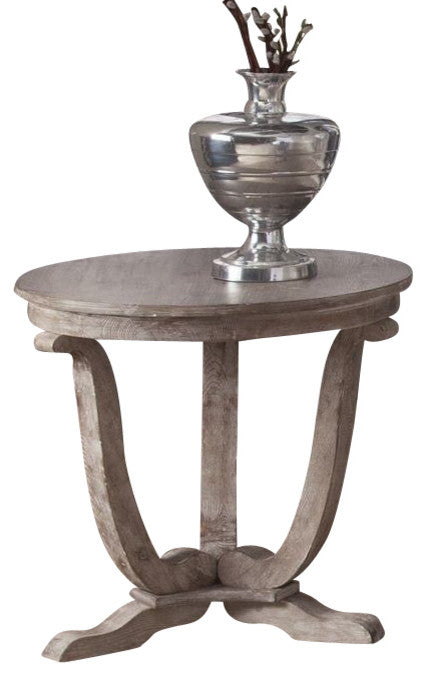 Liberty Furniture Graystone Mill End Table, Stone White
