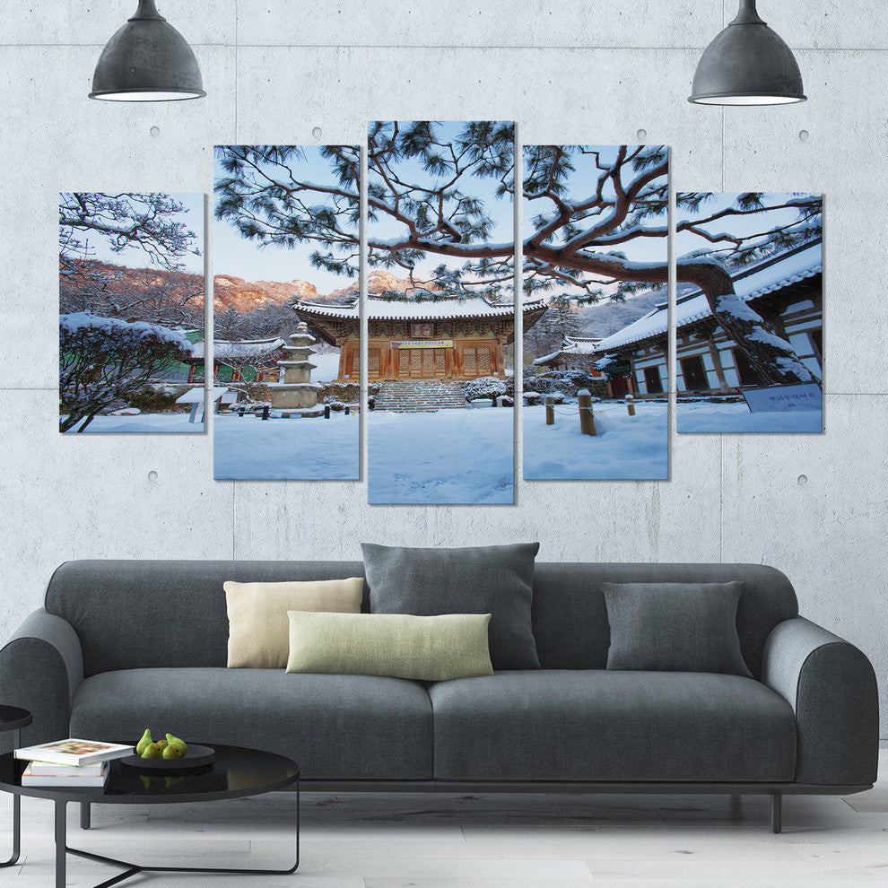 Naesosa Temple in South Korea, Landscape Canvas Art Print, 60"x32", 5 Panels